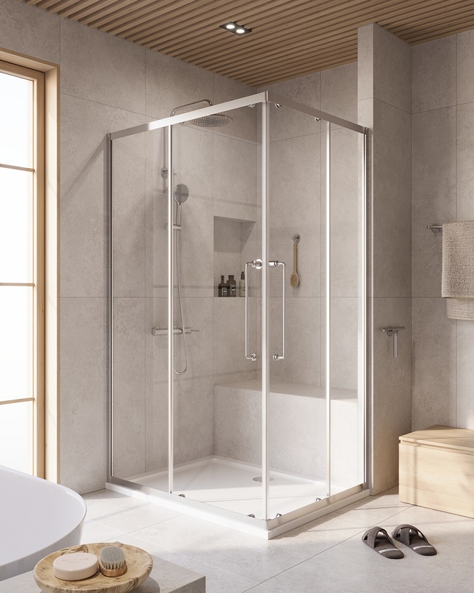 Душевой уголок Cezares RELAX-304-AH-2-120/90-C-CR, 120х90х200, профиль хром, стекло прозрачное