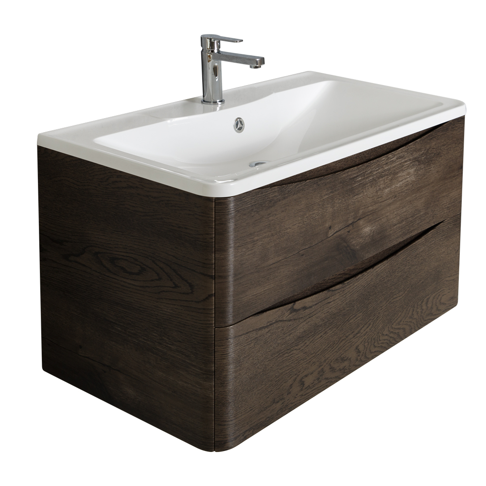 Мебель для ванной комнаты подвесная BelBagno ACQUA-900-2C-SO-RNG 90см Rovere Nature Grigio 