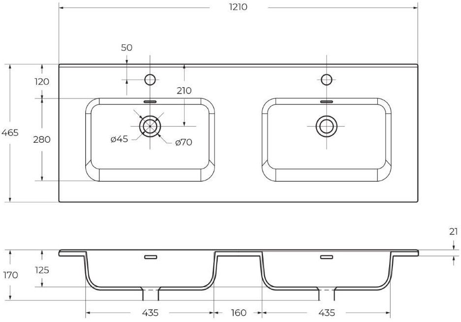 Раковина керамическая BelBagno BB1200-2-ETL