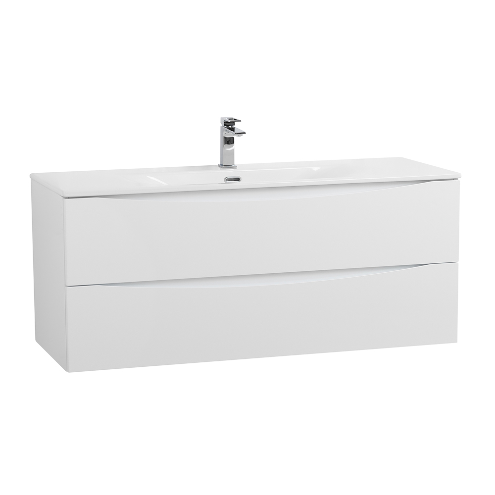 Тумба с раковиной подвесная BelBagno MARINO-CER-N-1200-2C-SO-BO-P Bianco Opaco, раковина белая BB-8099-120
