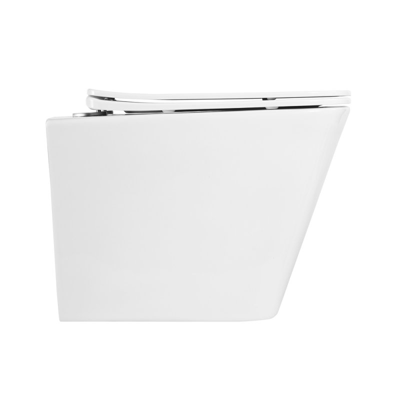 Унитаз подвесной безободковый с сиденьем BelBagno DUE BB3103CHR/SC