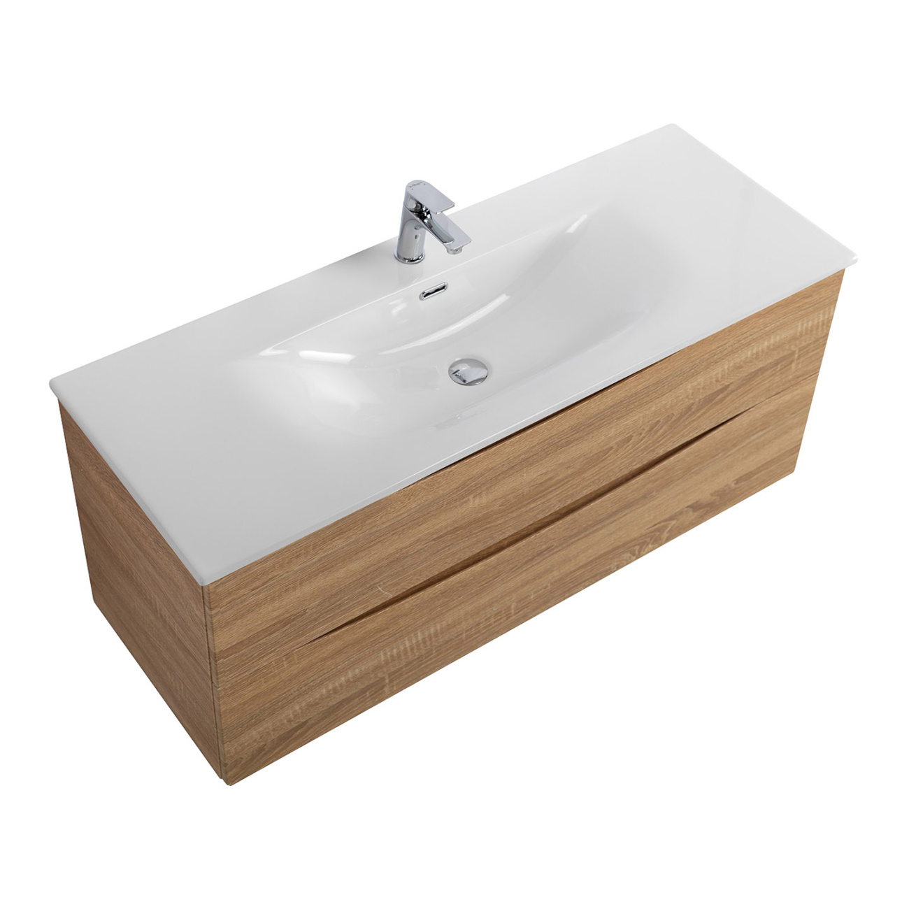 Тумба с раковиной подвесная BelBagno MARINO-CER-N-1200-2C-SO-WO-P Rovere Bianco, раковина белая BB-8099-120