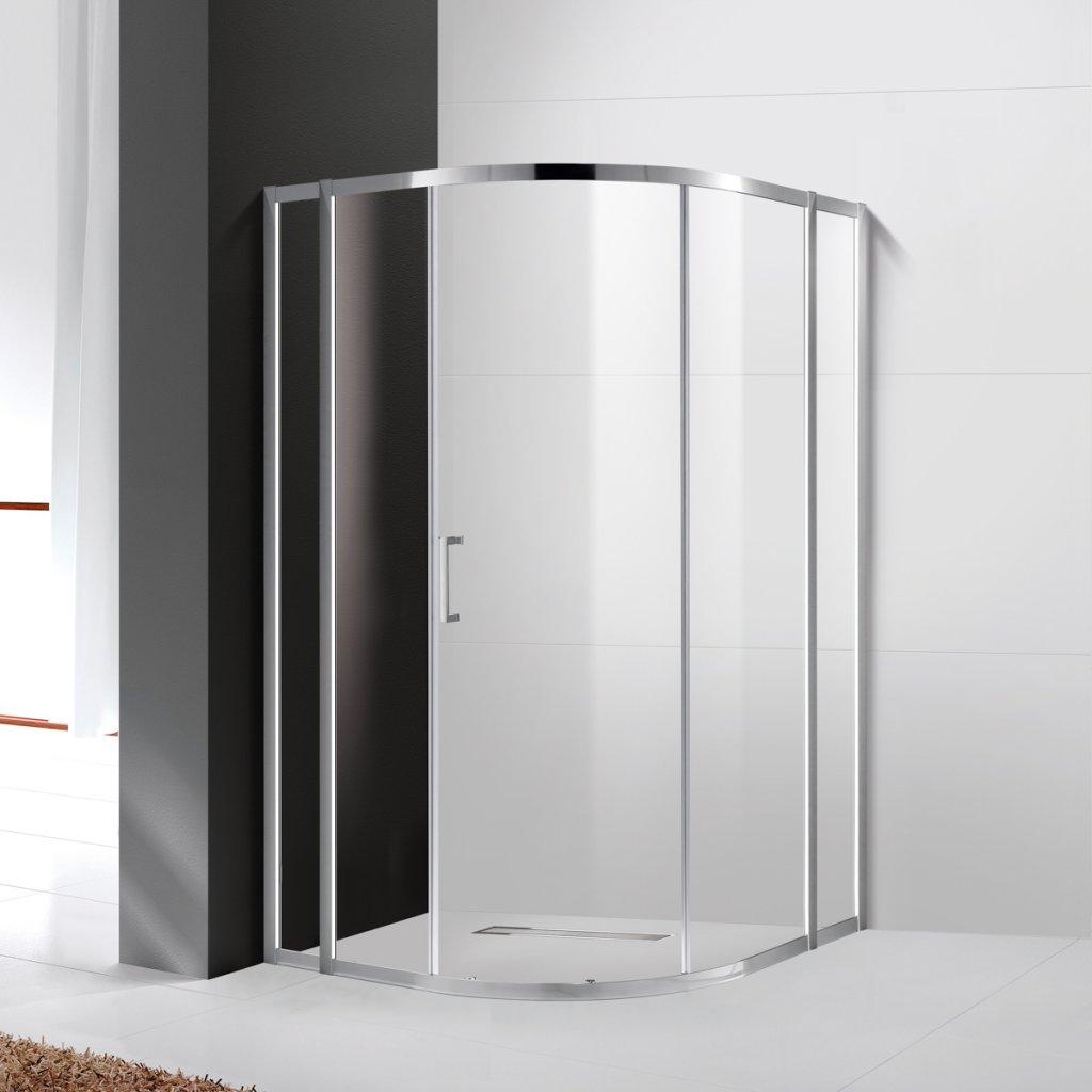 Душевой уголок Cezares MOLVENO-R-11-90+30-C-Cr-IV, 120х120х195, профиль хром, стекло прозрачное