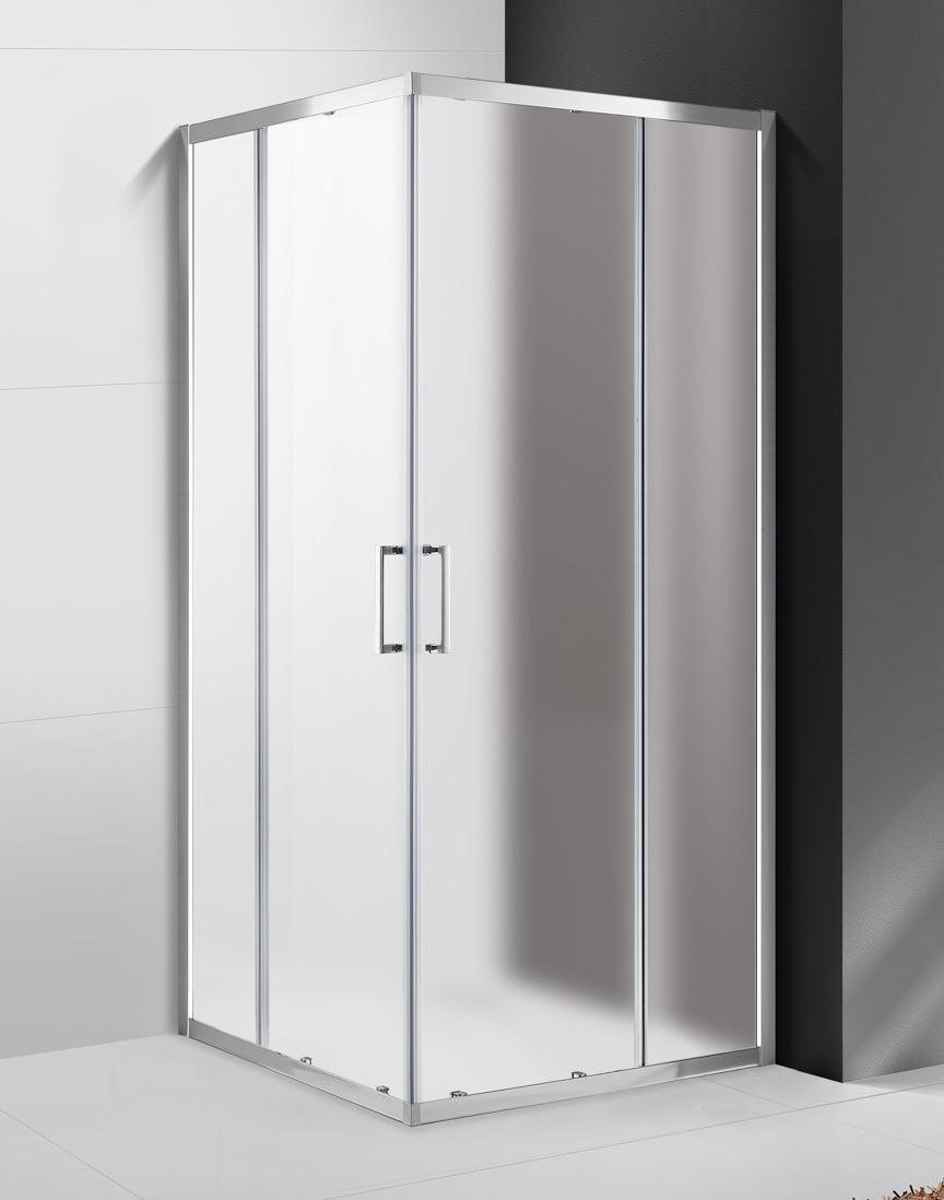 купить Душевой уголок Cezares MOLVENO-A-2-100-P-Cr, 100х100х195, профиль хром, стекло Punto матовое 