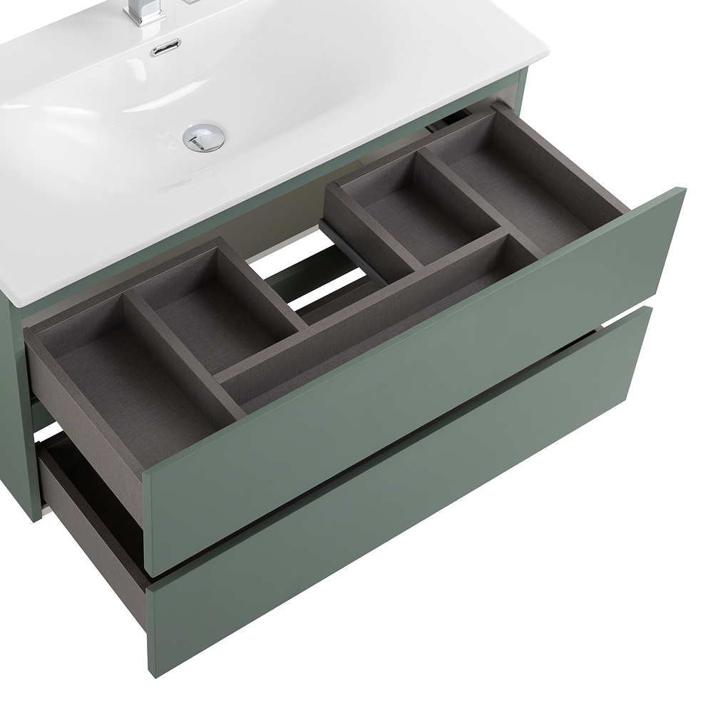 Тумба с раковиной подвесная BelBagno KRAFT-800-2C-SO-VO Еловый матовый, раковина белая BB-8099-80