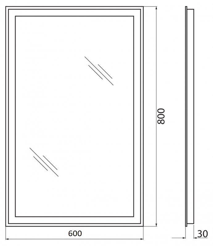Зеркало BelBagno SPC-GRT-600-800-LED-BTN