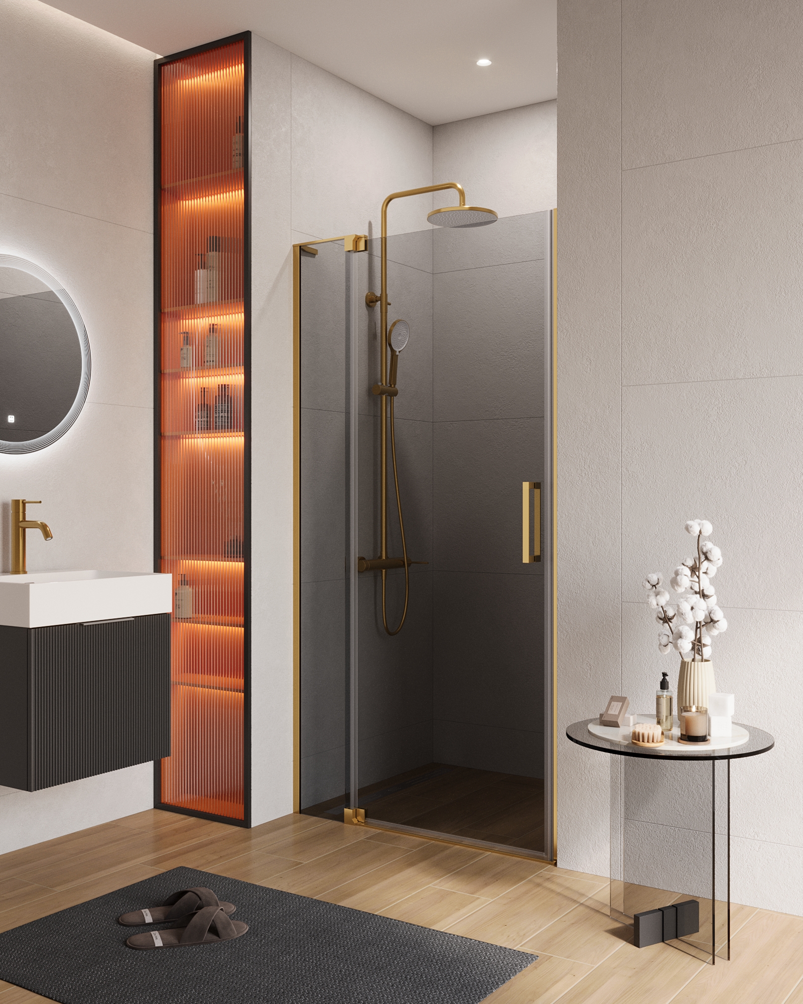 купить Душевая дверь в нишу CEZARES SLIDER-B-1-90/100-GRIGIO-BORO 