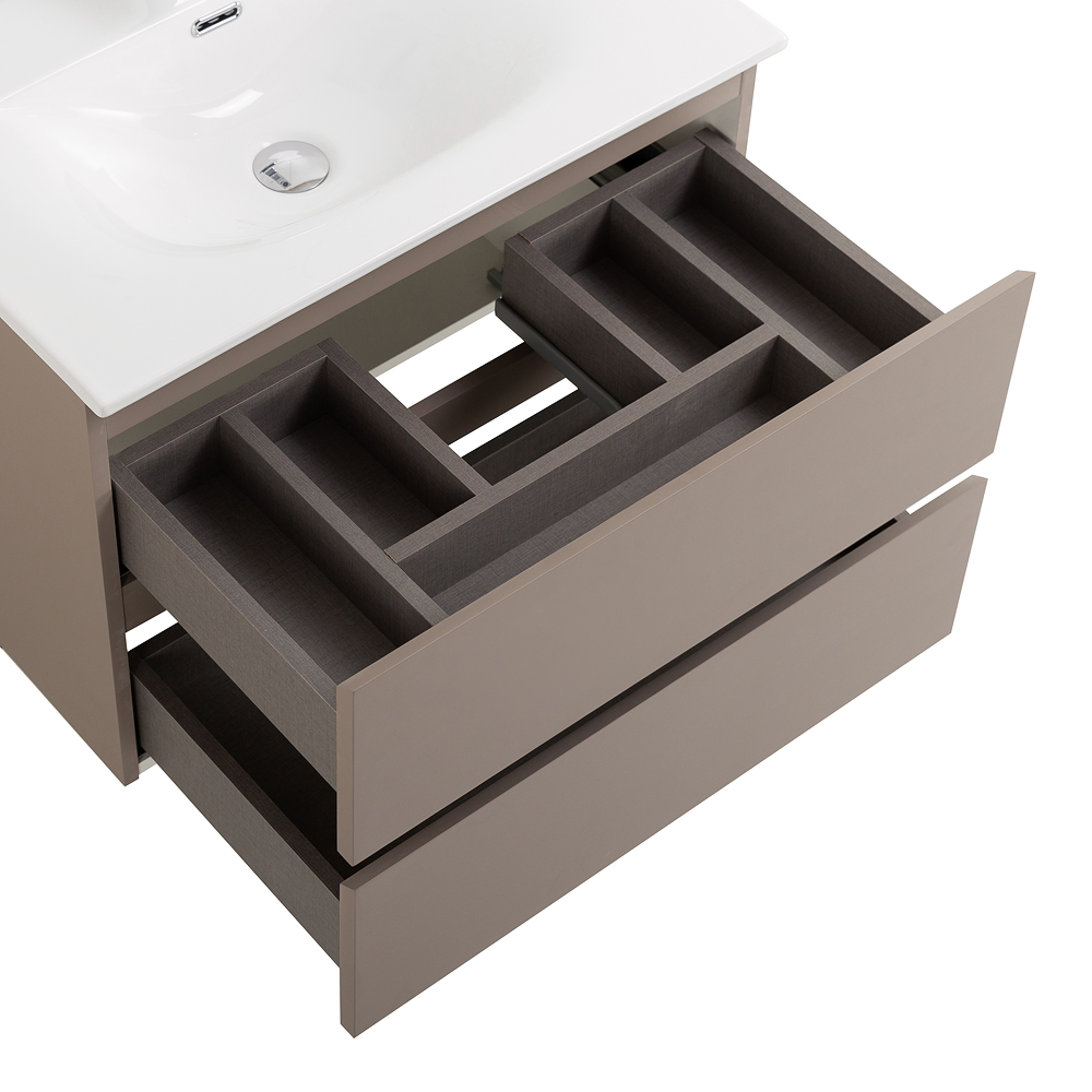 Тумба с раковиной подвесная BelBagno KRAFT-600-2C-SO-CO Бежевый матовый, раковина белая BB-8099-60