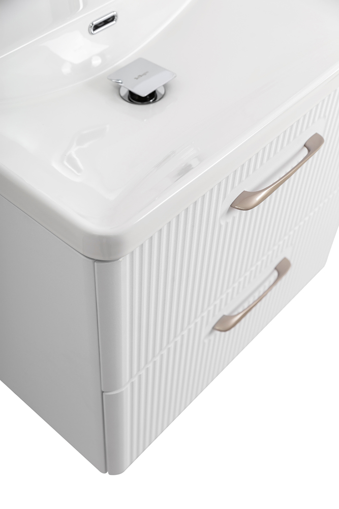 Подвесная тумба с раковиной Belbagno DUE 50 см Белый металлик DUE-500-2C-SO-BM-P + BB-8076-3-50