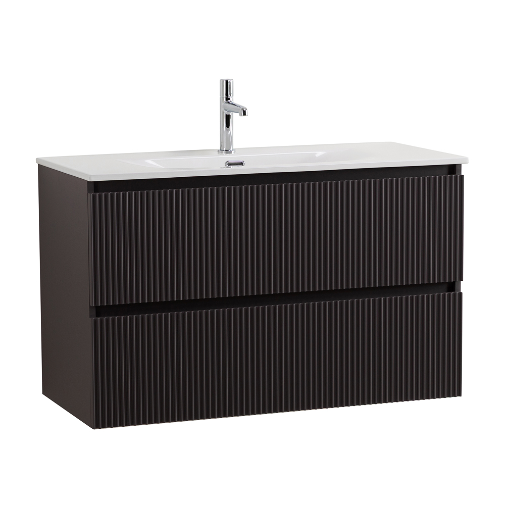 Тумба с раковиной подвесная BelBagno UNO-1200-2C-SO-GSO Темно-Серый матовый, раковина белая BB-8099-120