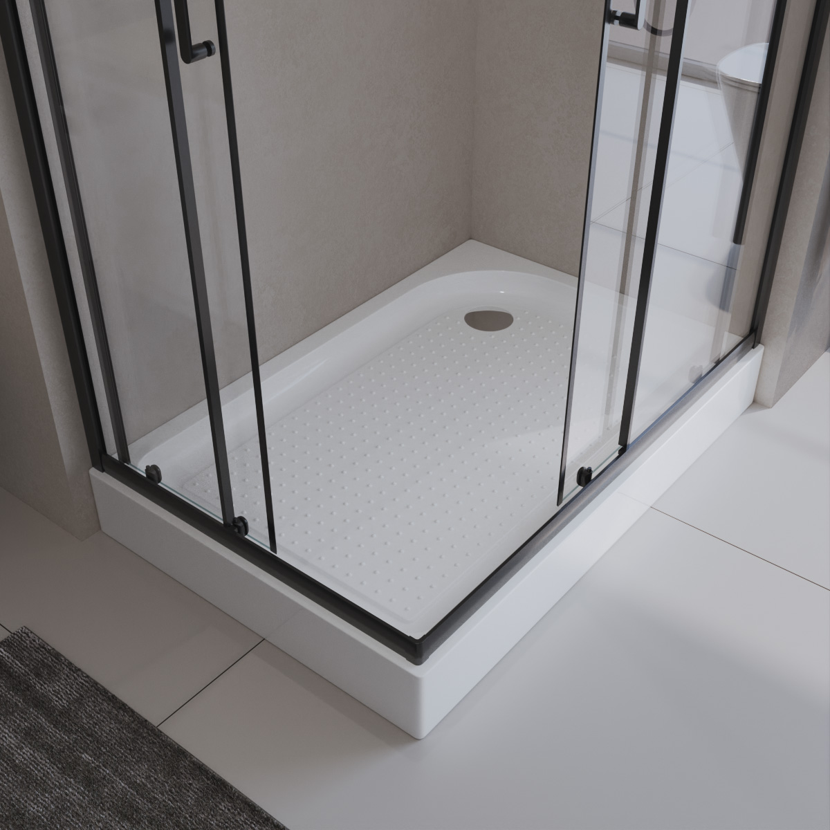 Акриловый поддон 120х80 правосторонний BelBagno TRAY-BB-AH-120/80-15-W-R с сифоном