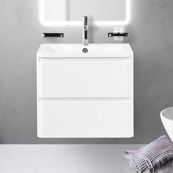купить Тумба подвесная с раковиной BelBagno ALBANO-600-2C-SO-BL Bianco Lucido, раковина BB600/455-LV-MR-ALR 