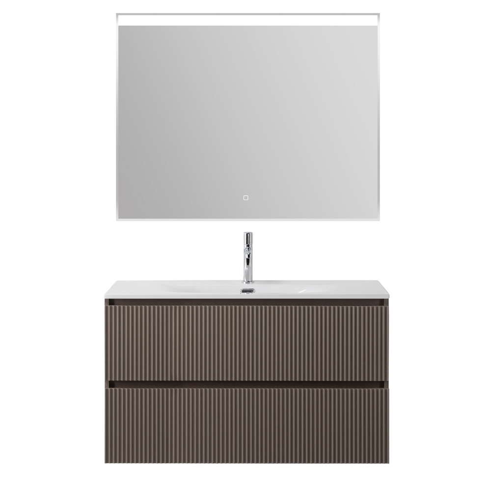Тумба с раковиной подвесная BelBagno UNO-1000-2C-SO-СO Бежевый матовый, раковина белая BB-8099-100