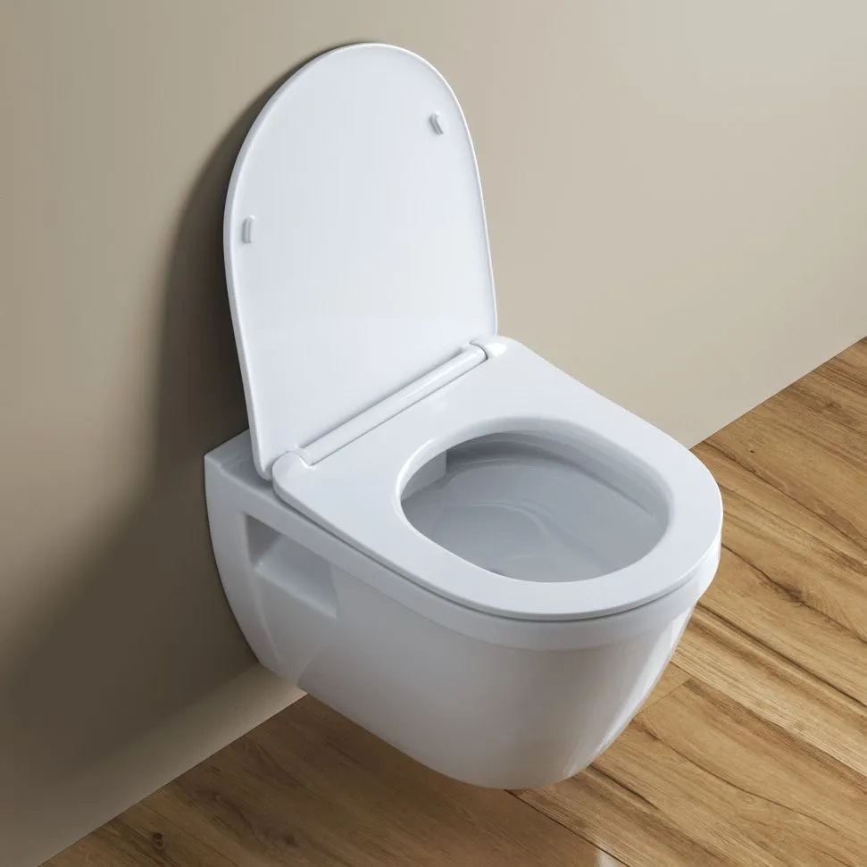 Унитаз подвесной безободковый c сиденьем BelBagno LOTO BB070CHR/SC