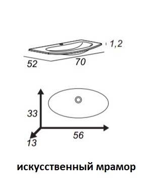 Мебель для ванной комнаты CEZARES RIALTO 70 см Blu petrolio 55172