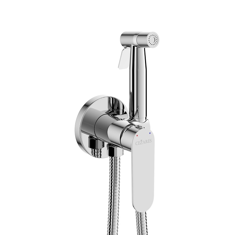 Встроенный смеситель Cezares STYLUS-DIF-01 с гигиеническим душем, хром
