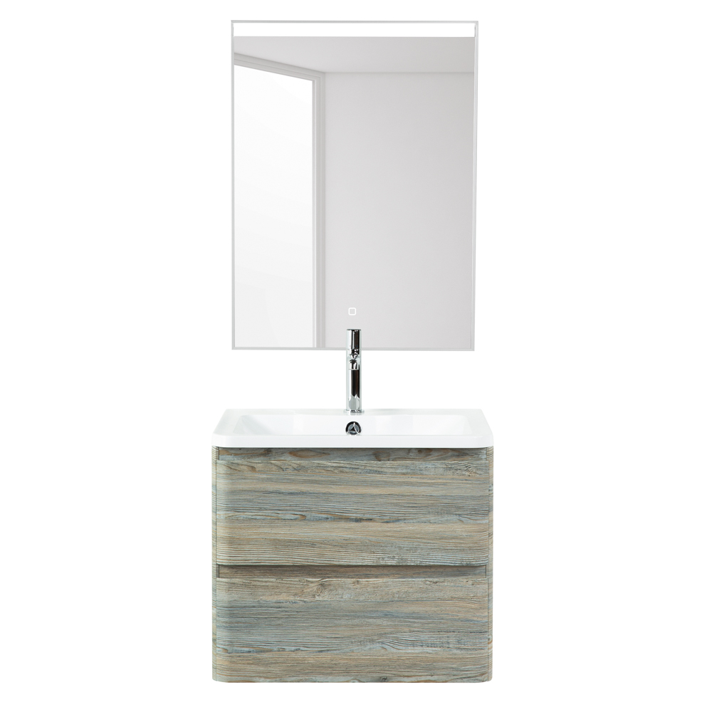 Тумба подвесная с раковиной BelBagno ALBANO-600-2C-SO-PS Pino Scania, раковина BB600/455-LV-MR-ALR