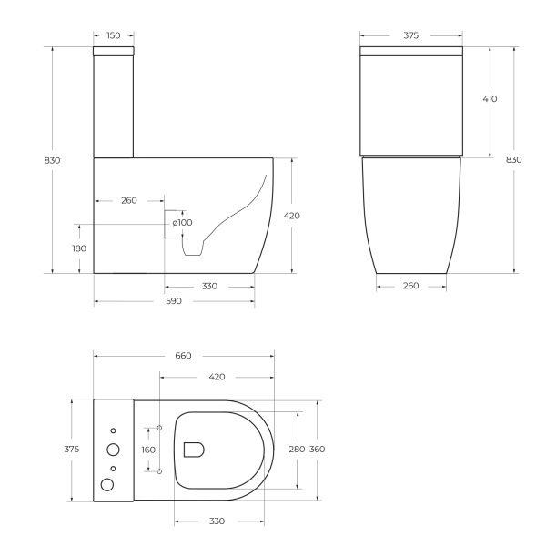 Чаша безободкового унитаза BelBagno MARINO BB105CPR/BB105SC