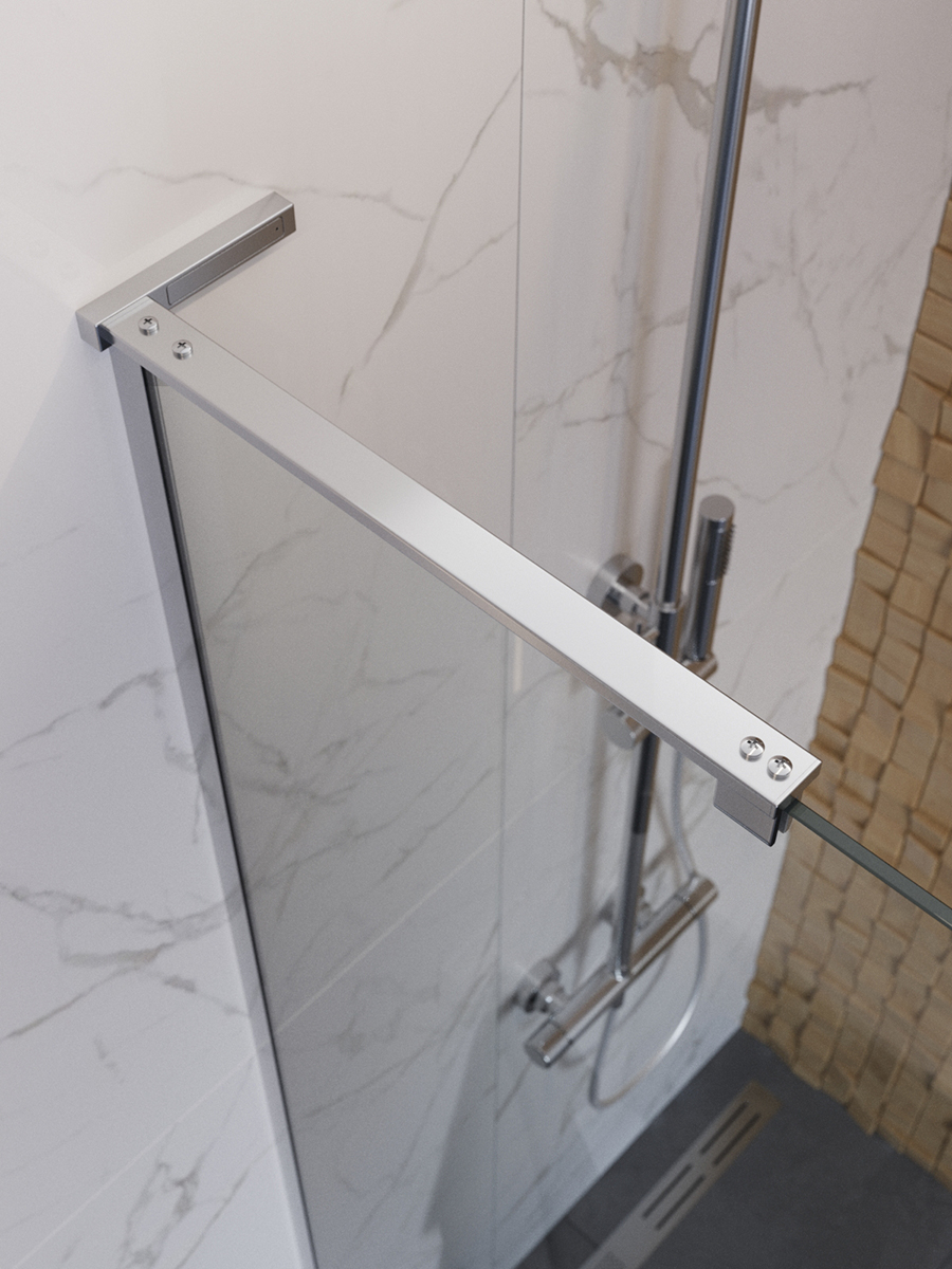 Душевая перегородка BelBagno UNO-L-1-TB-60-C-Cr профиль хром, стекло прозрачное