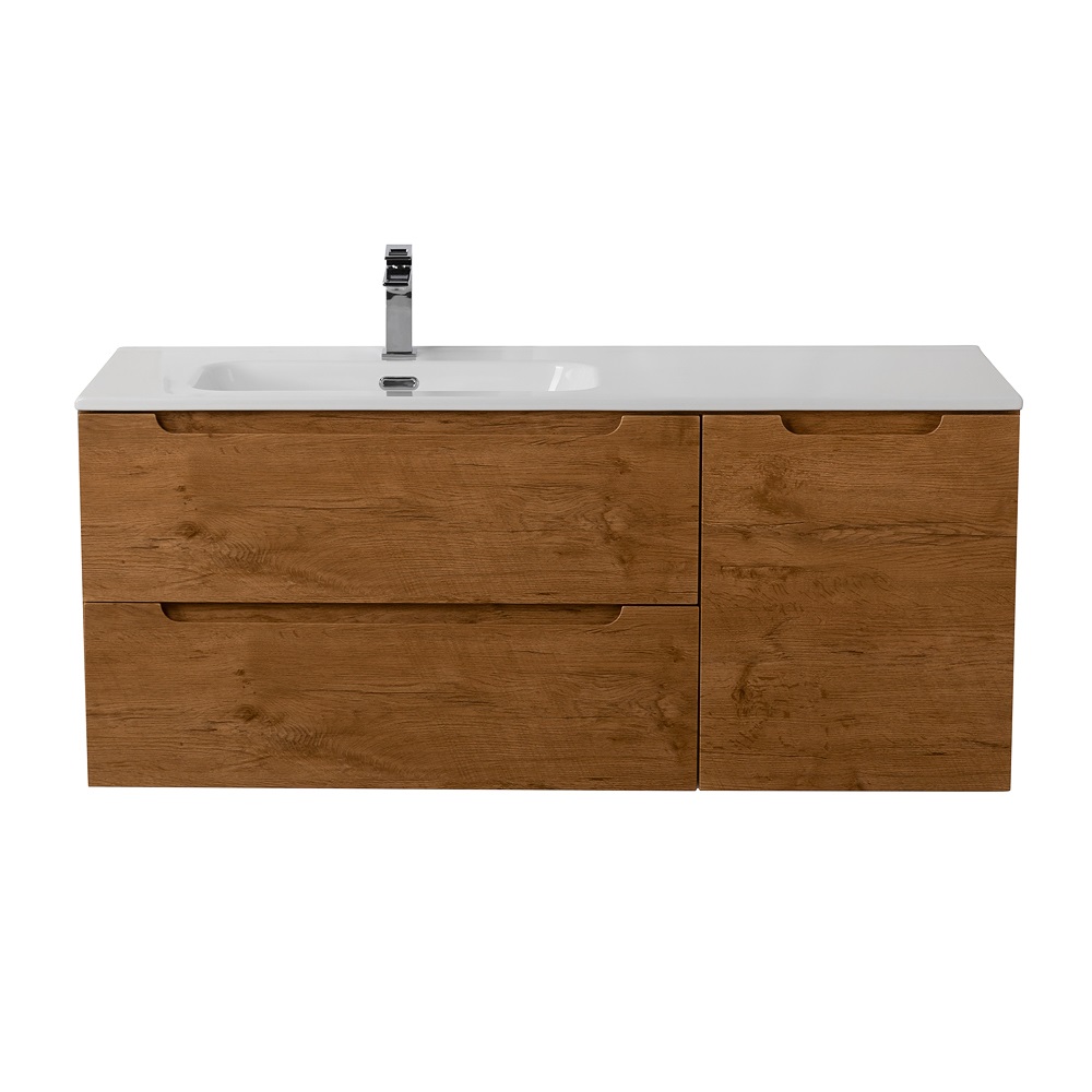 Подвесная тумба с раковиной BelBagno ETNA 120 Rovere Nature левая, ETNA-1200-2C-1A-SO-RN-L + BB1200ETL-L