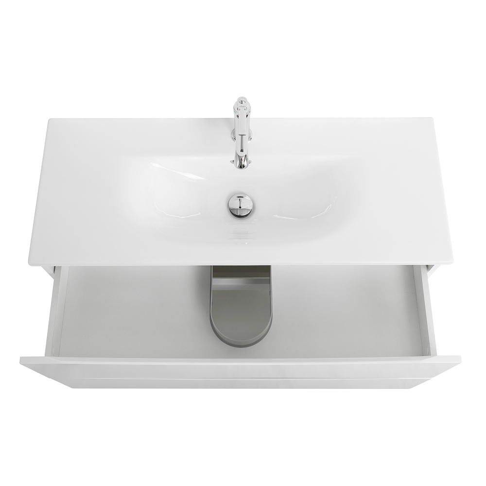 Тумба с раковиной подвесная BelBagno MARINO-CER-MINI-900-2C-SO-BL-P Bianco Lucido, раковина белая BB-8099-3-90