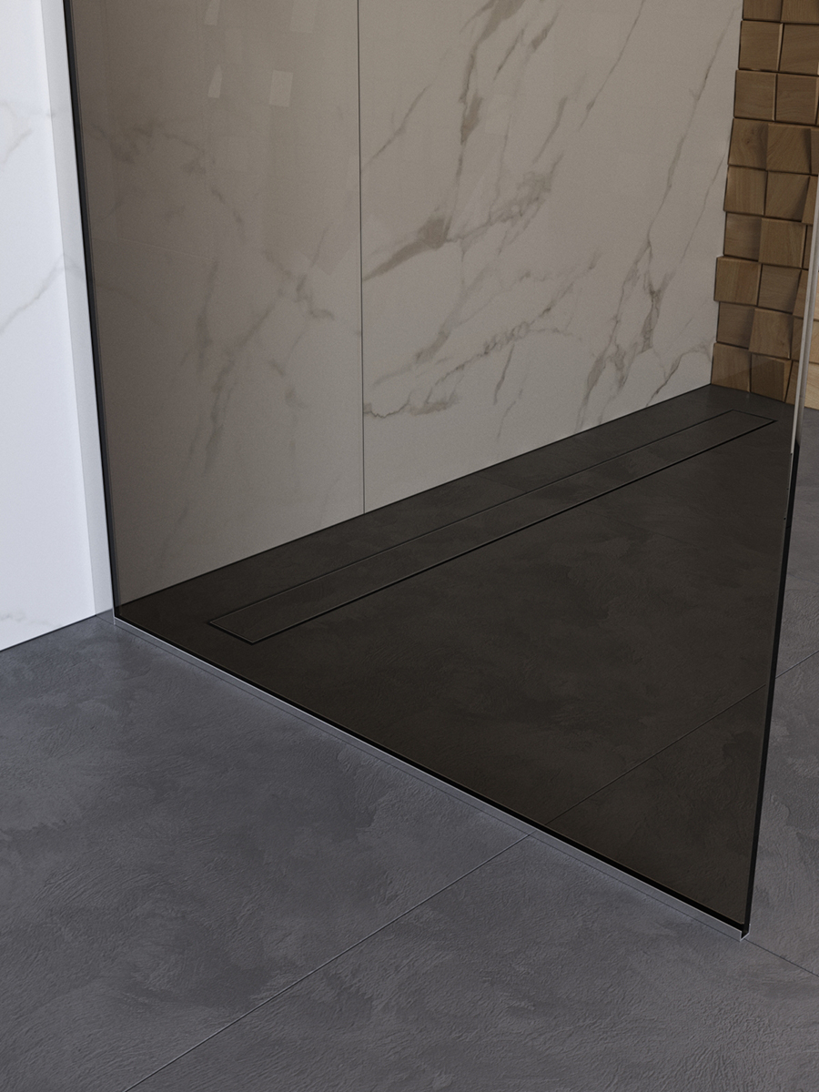 Душевая перегородка BelBagno UNO-L-1-TB-100-BR-Cr профиль хром, стекло бронза