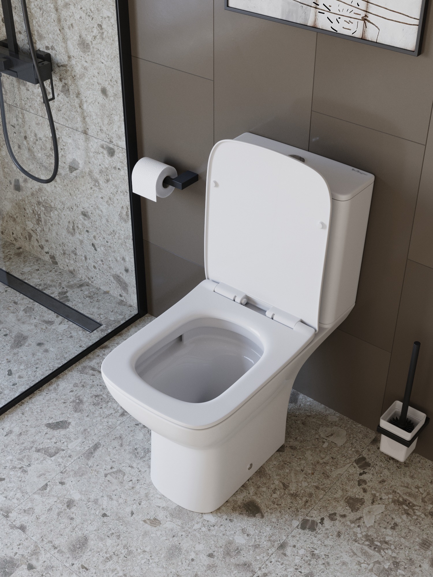 Унитаз-компакт BelBagno ROMANO -TOR BB2803CP/T-TOR/SC с сиденьем и смывом TORNADO