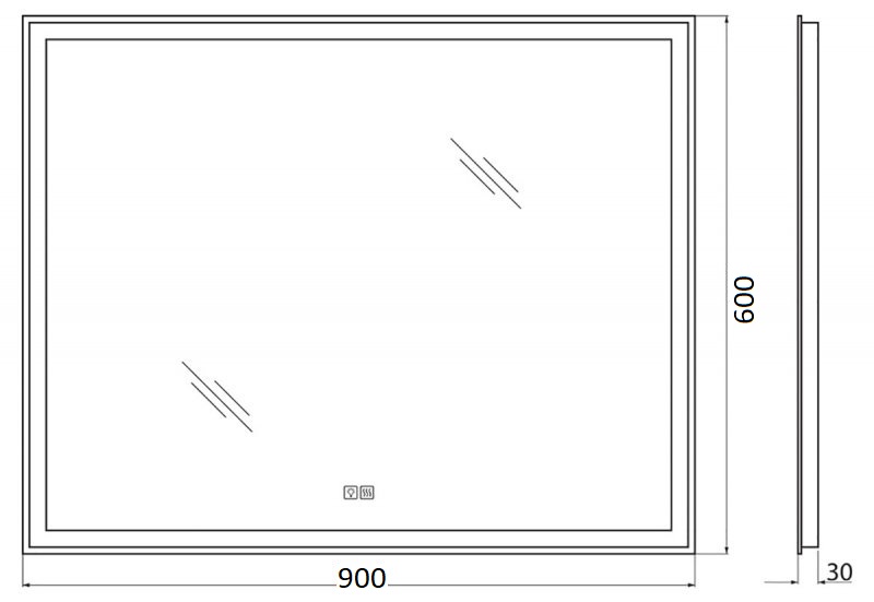 Зеркало BelBagno SPC-GRT-900-600-LED-TCH-WARM