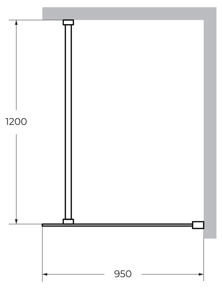 Душевая перегородка Cezares LIBERTA-L-1-95-120-C-NERO