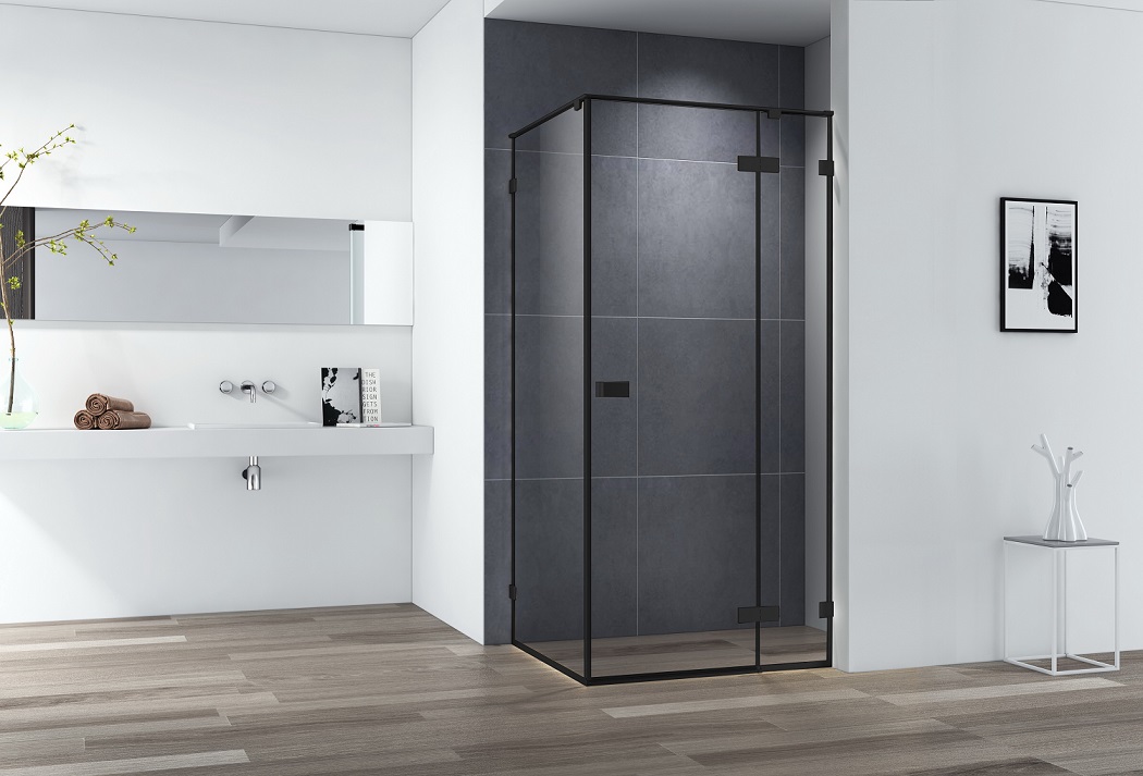 Душевой уголок Cezares BELLAGIO-A-1-100-C-NERO, 100х100х197, профиль черный, прозрачное стекло