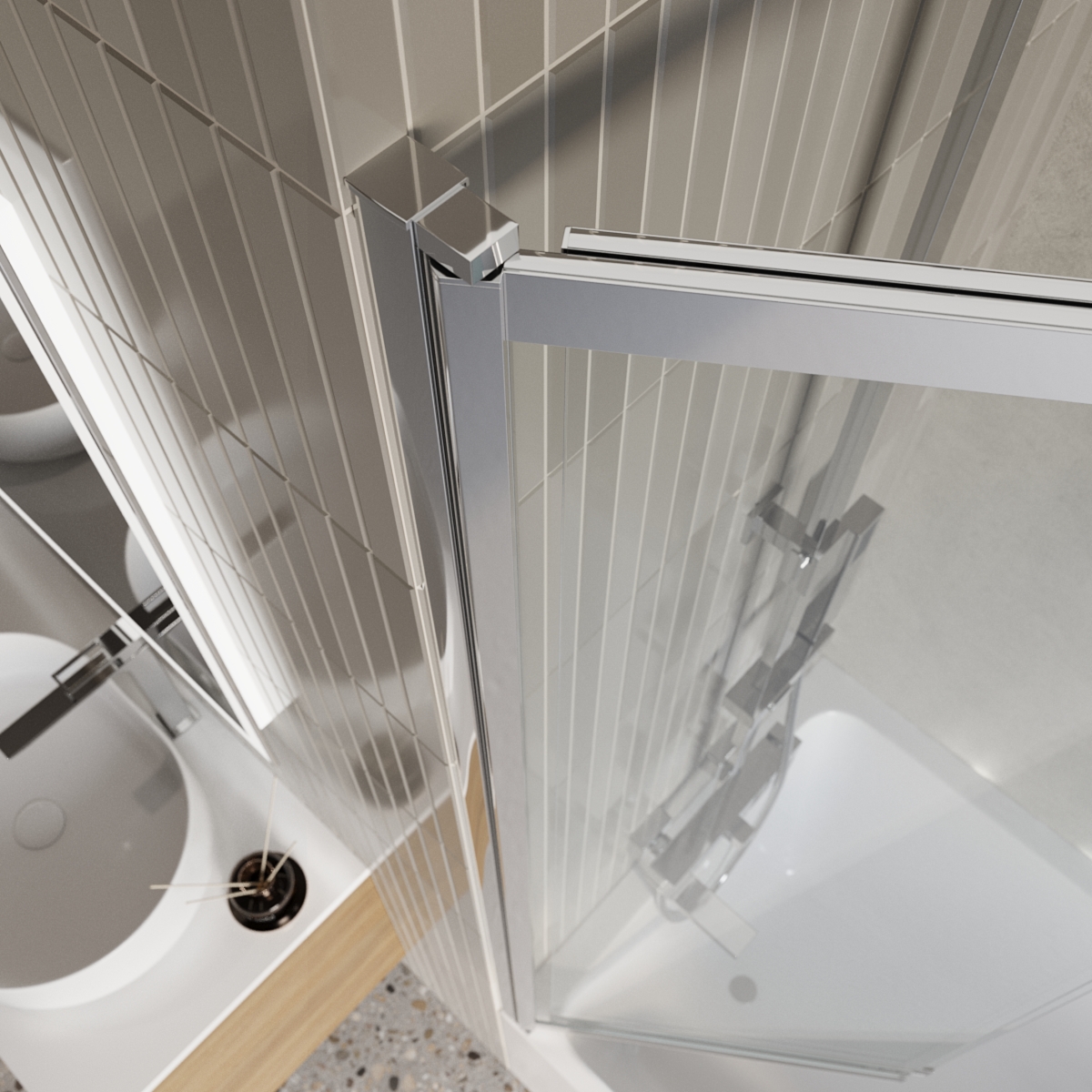 Шторка на ванну BelBagno LUCE-VF-11-80/145-C-Cr