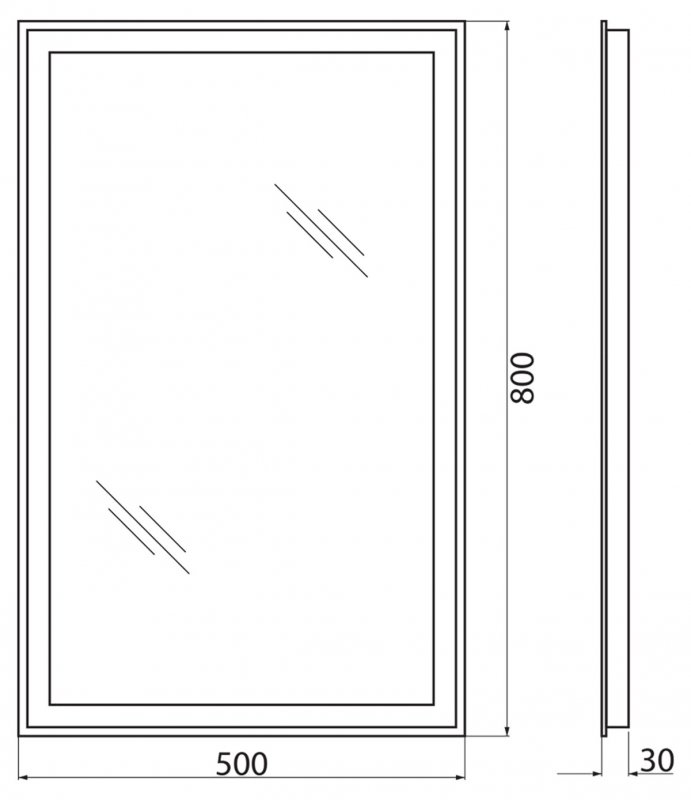 Зеркало BelBagno SPC-GRT-500-800-LED-BTN