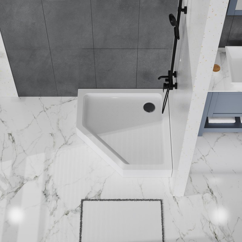 Акриловый поддон 90х90 BelBagno TRAY-BB-P-90-15-W с сифоном 