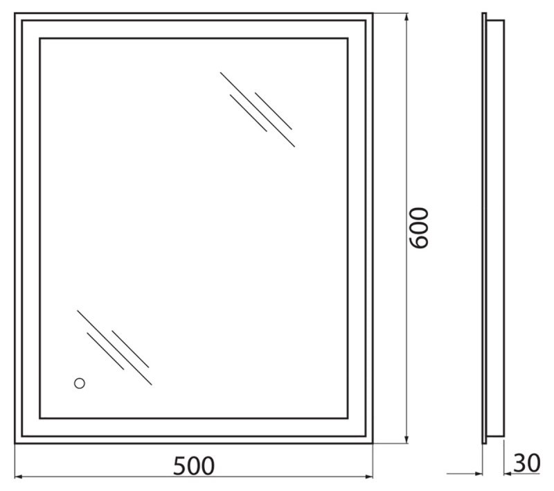Зеркало BelBagno SPC-GRT-500-600-LED-TCH