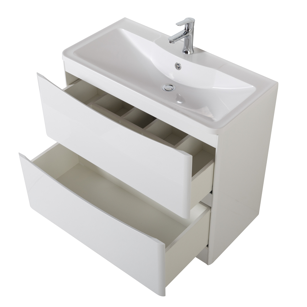 Мебель для ванной комнаты напольная BelBagno ACQUA-800-2C-PIA-BL 80см Bianco Lucido 