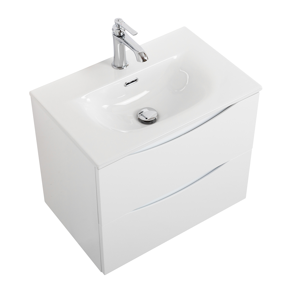 Тумба с раковиной подвесная BelBagno MARINO-CER-MINI-600-2C-SO-BO-P Bianco Opaco, раковина белая BB-8099-3-60