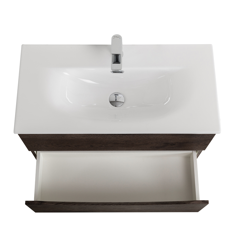 Тумба с раковиной подвесная BelBagno MARINO-CER-MINI-800-2C-SO-RNG-P Rovere Nature Grigio, раковина белая BB-8099-3-80
