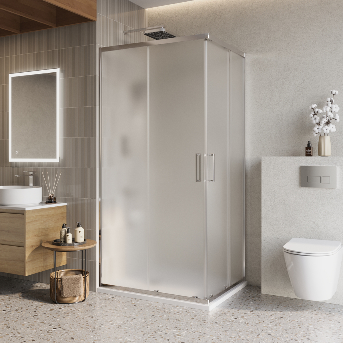 купить Душевой уголок BelBagno LUCE-AH-2-100/80-P-Cr 