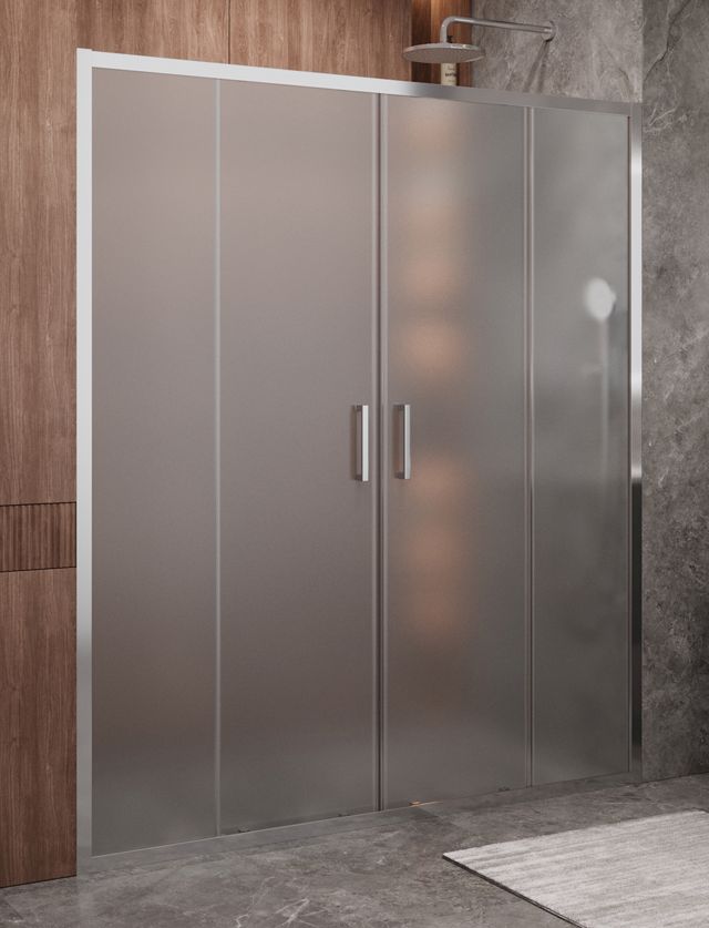 купить Дверь в проём Cezares MOLVENO-BF-2-170-P-Cr, 170х195, профиль хром, стекло Punto матовое 