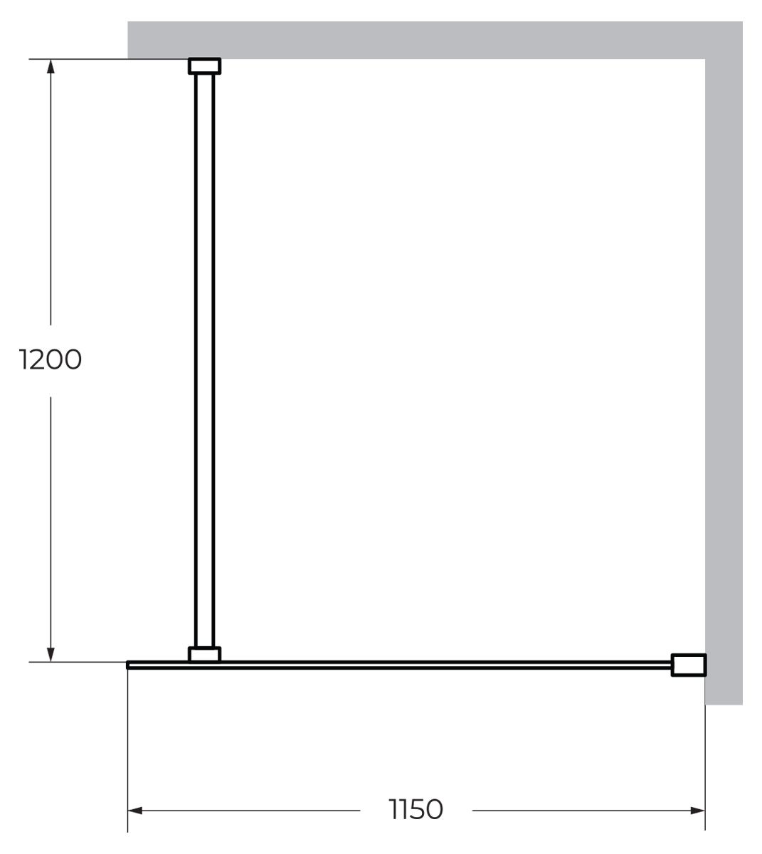 Душевая перегородка Cezares LIBERTA-L-1-115-120-C-Cr