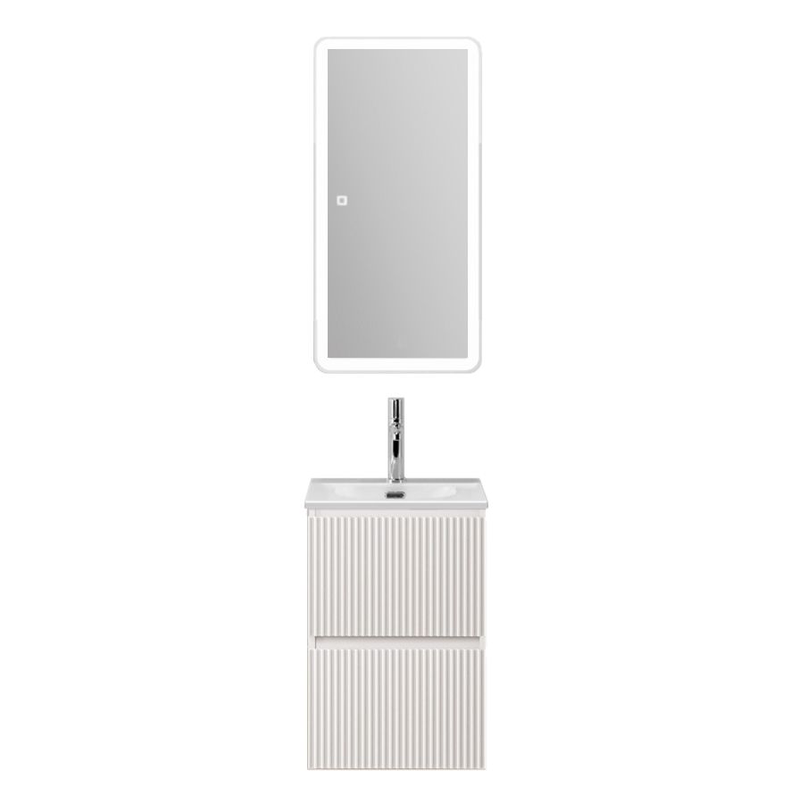 Тумба с раковиной подвесная BelBagno UNO-MINI-400-2C-SO-BO Bianco Opaco, раковина белая BB-8099-3-40