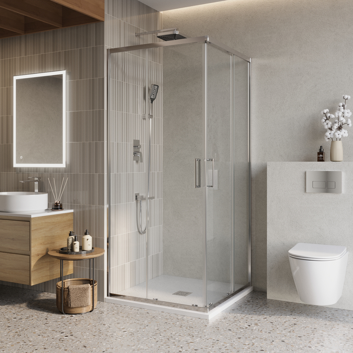 купить Душевой уголок BelBagno LUCE-A-2-100-C-Cr 
