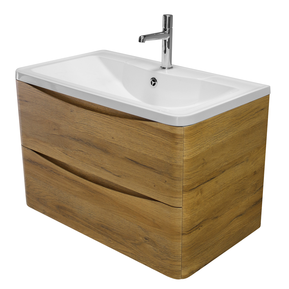 Мебель для ванной комнаты подвесная BelBagno ACQUA-800-2C-SO-RR 80см Rovere Rustico