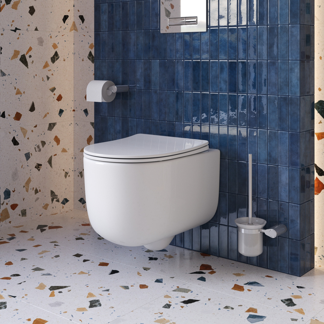 купить Унитаз подвесной безободковый с сиденьем со смывом TORNADO BelBagno SOFT-TOR BB084CH-TOR/SC 
