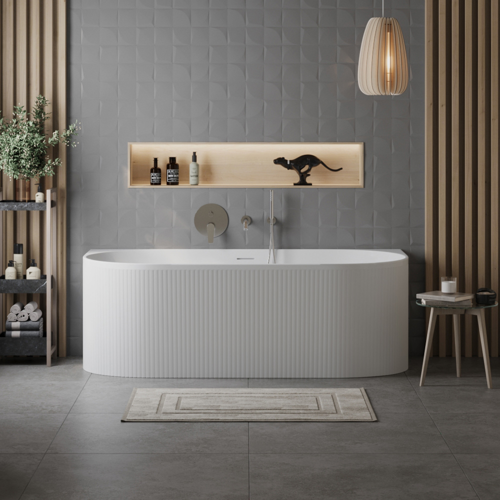 Ванна акриловая пристенная матовая BelBagno BB412-1700-800-MATT
