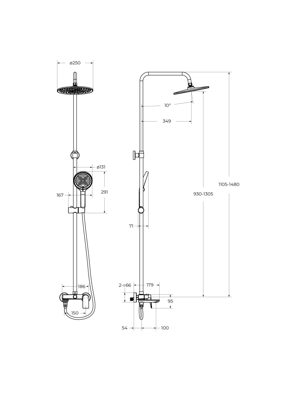 Душевая стойка со смесителем BelBagno MARINO-VSCM-CRM