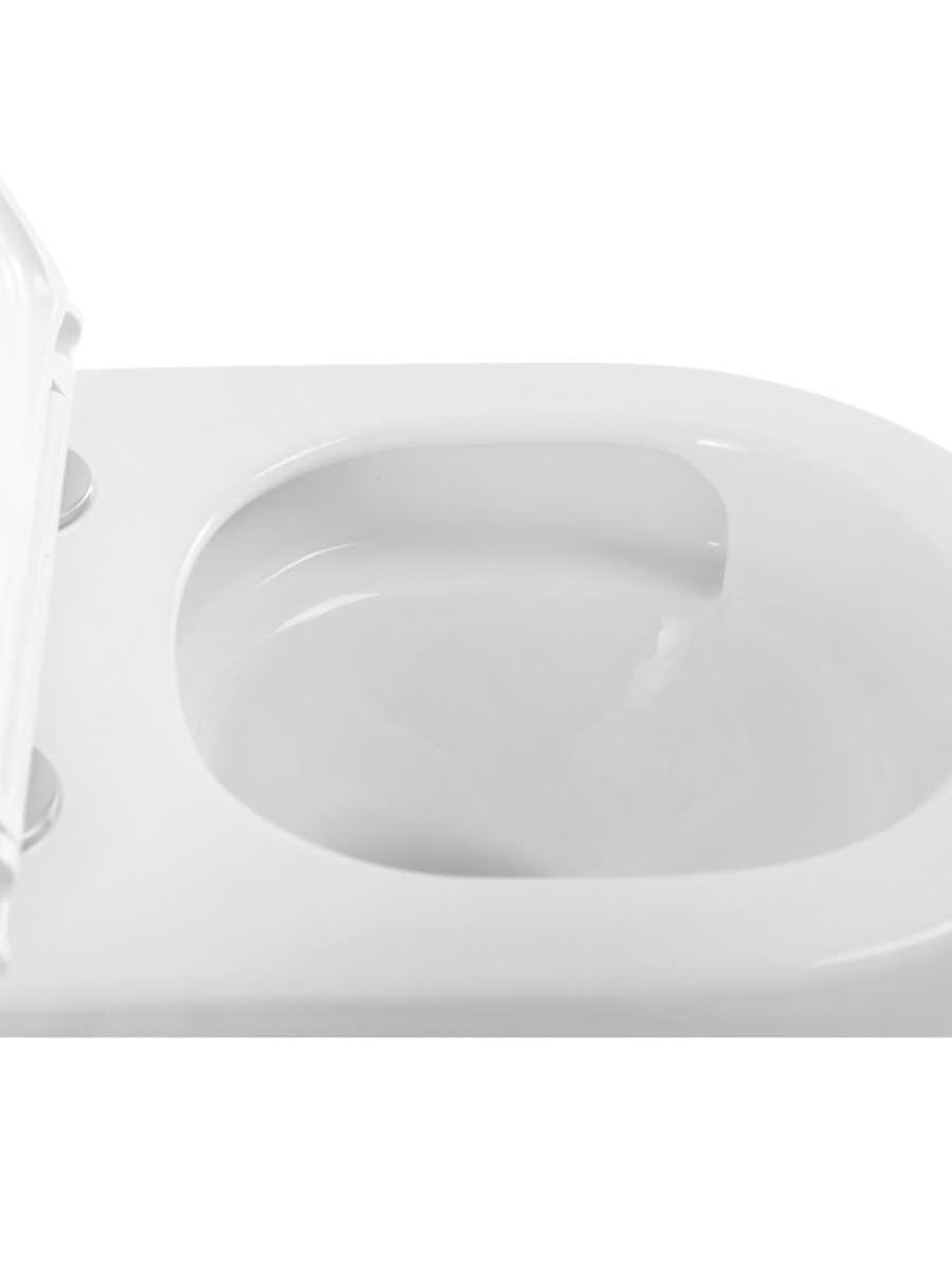 Унитаз подвесной BelBagno COMPATTO BB003CH-TOR/SC безободковый с сиденьем и смывом TORNADO 