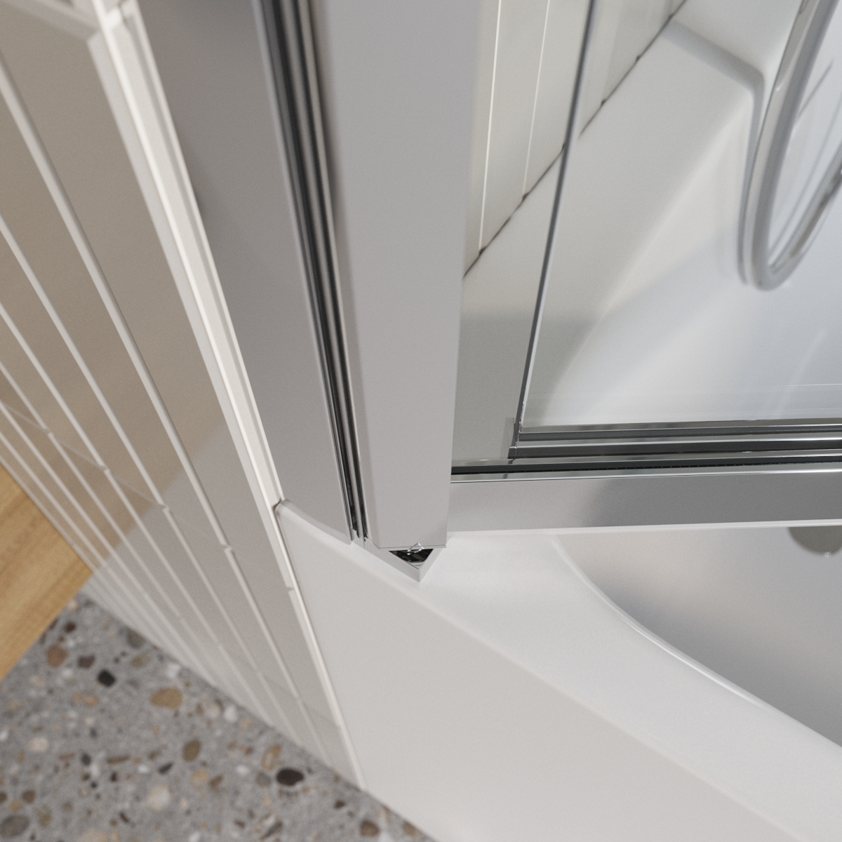 Шторка на ванну BelBagno LUCE-VF-11-90/145-C-Cr