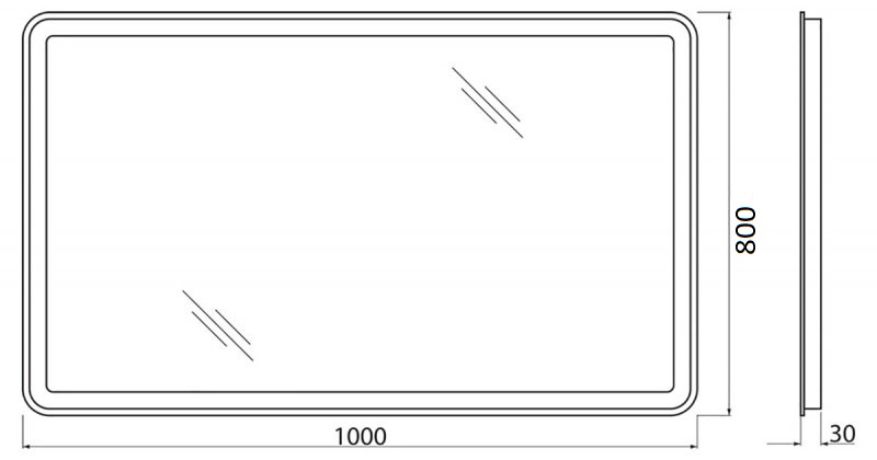 Зеркало BelBagno SPC-MAR-1000-800-LED-BTN