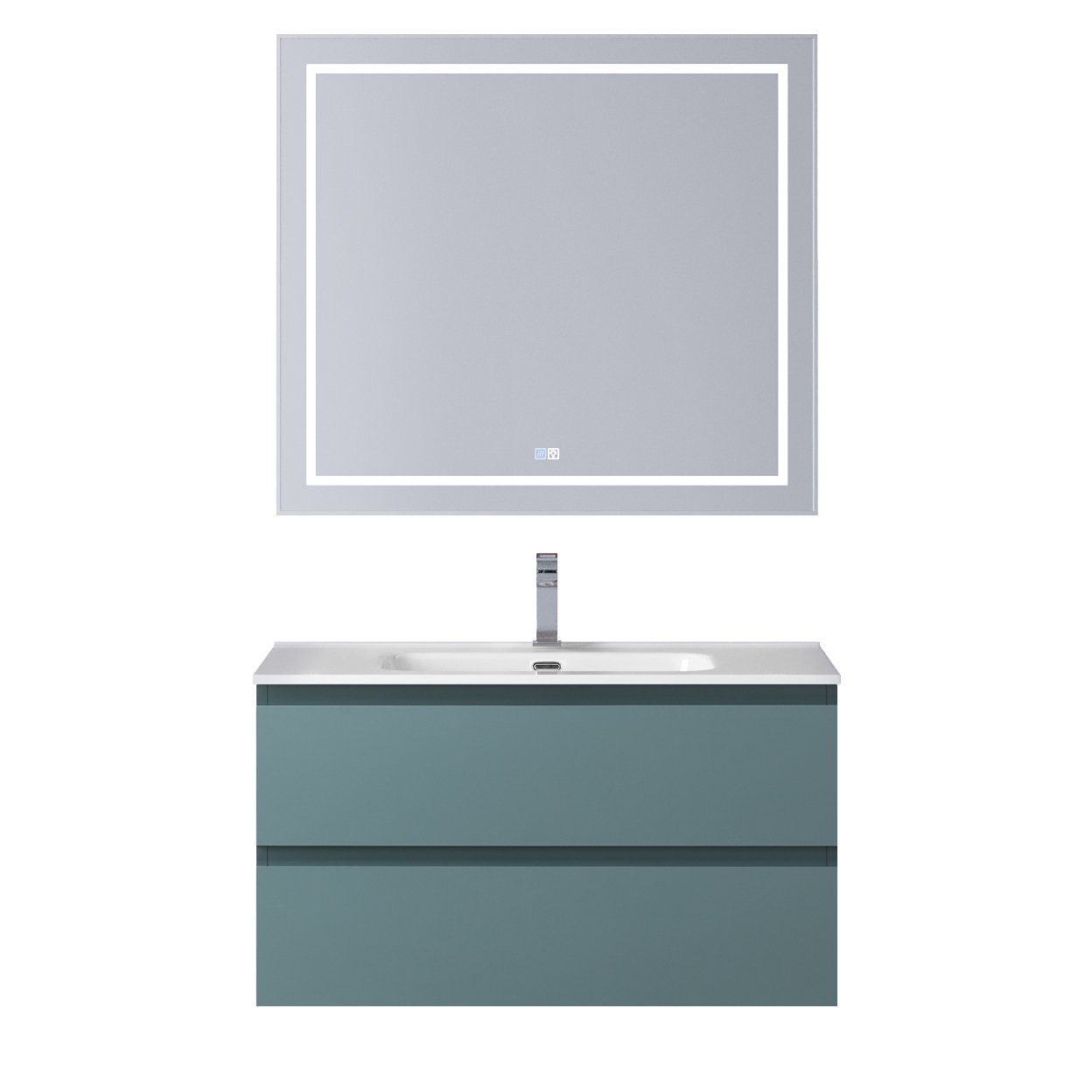 Тумба с раковиной подвесная BelBagno KRAFT-900-2C-SO-AO Голубой матовый, раковина белая BB900ETL